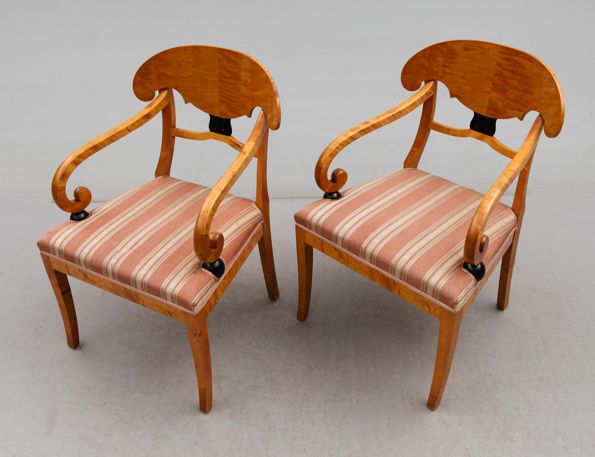 KARSMSTOLAR, 1 par, Karl Johanstil, 1900-talets första hälft.