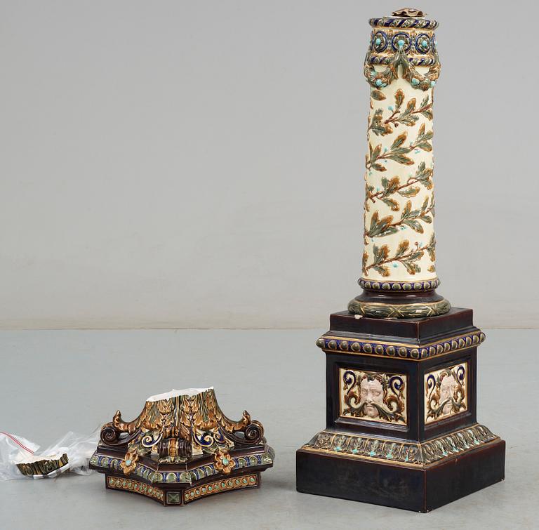 PIEDESTAL, majolika, Rörstrand, 1800-talets slut.