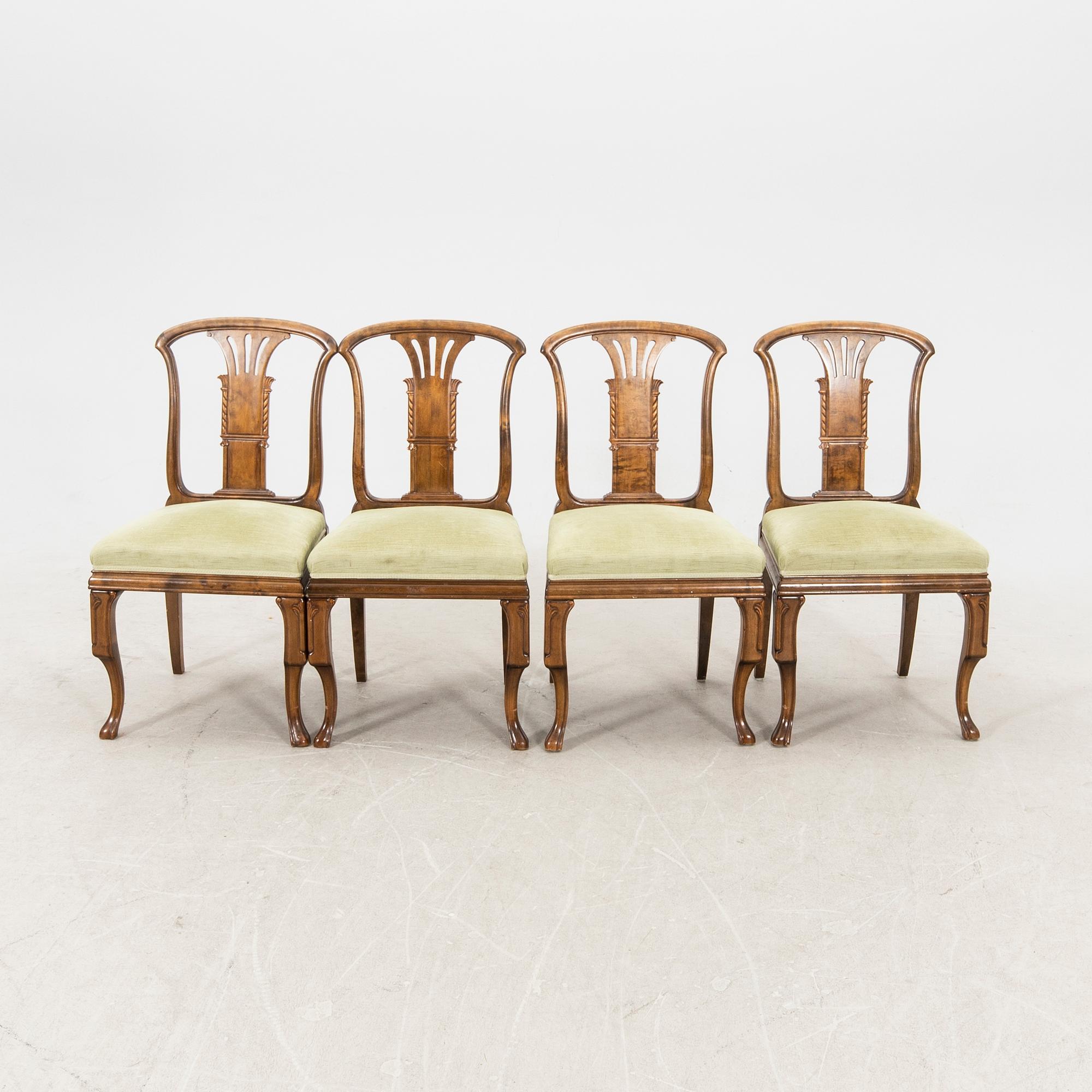 A set of four Art deco chairs.