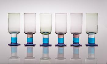 A set of six glasses manufactured by Nuutajärvi.