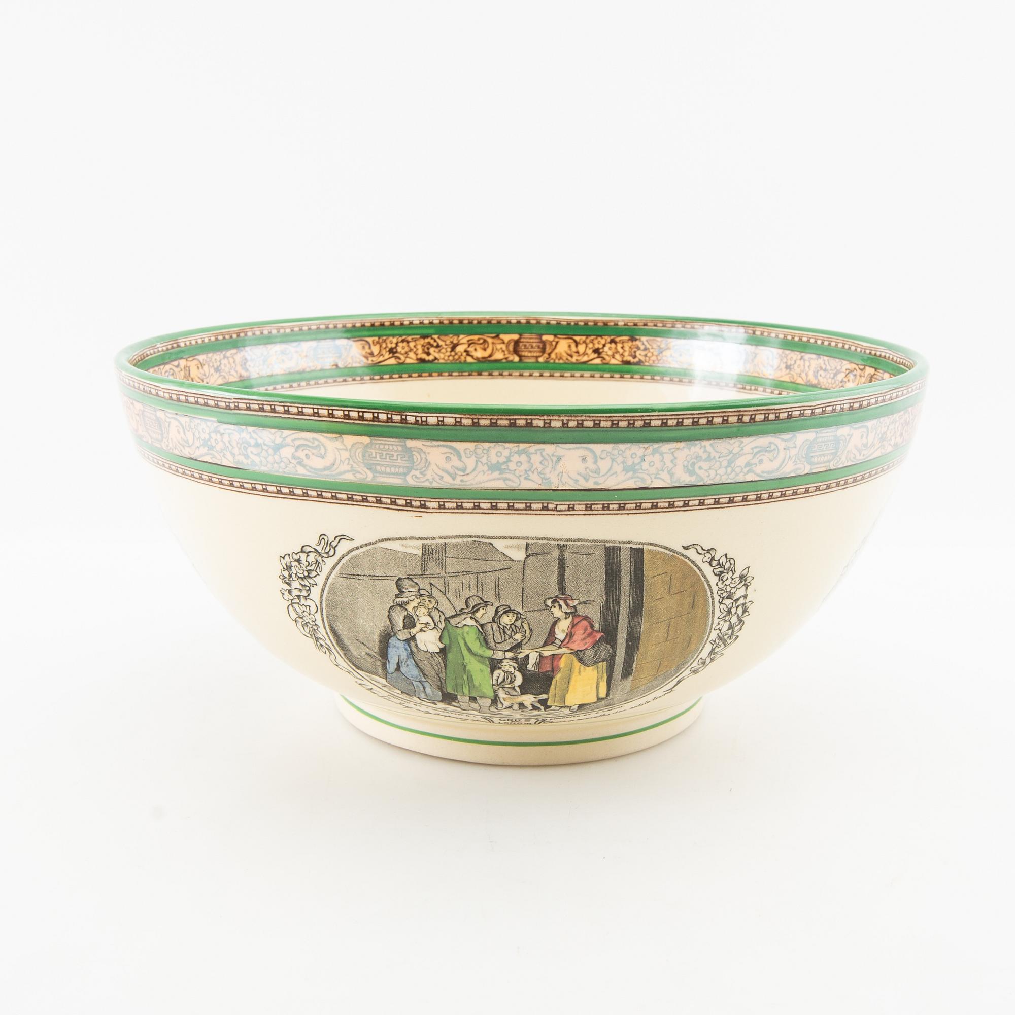 Service pieces 14 pcs "Illustrations from Dickens" William Adams Tunstall England first half of the 20th century.