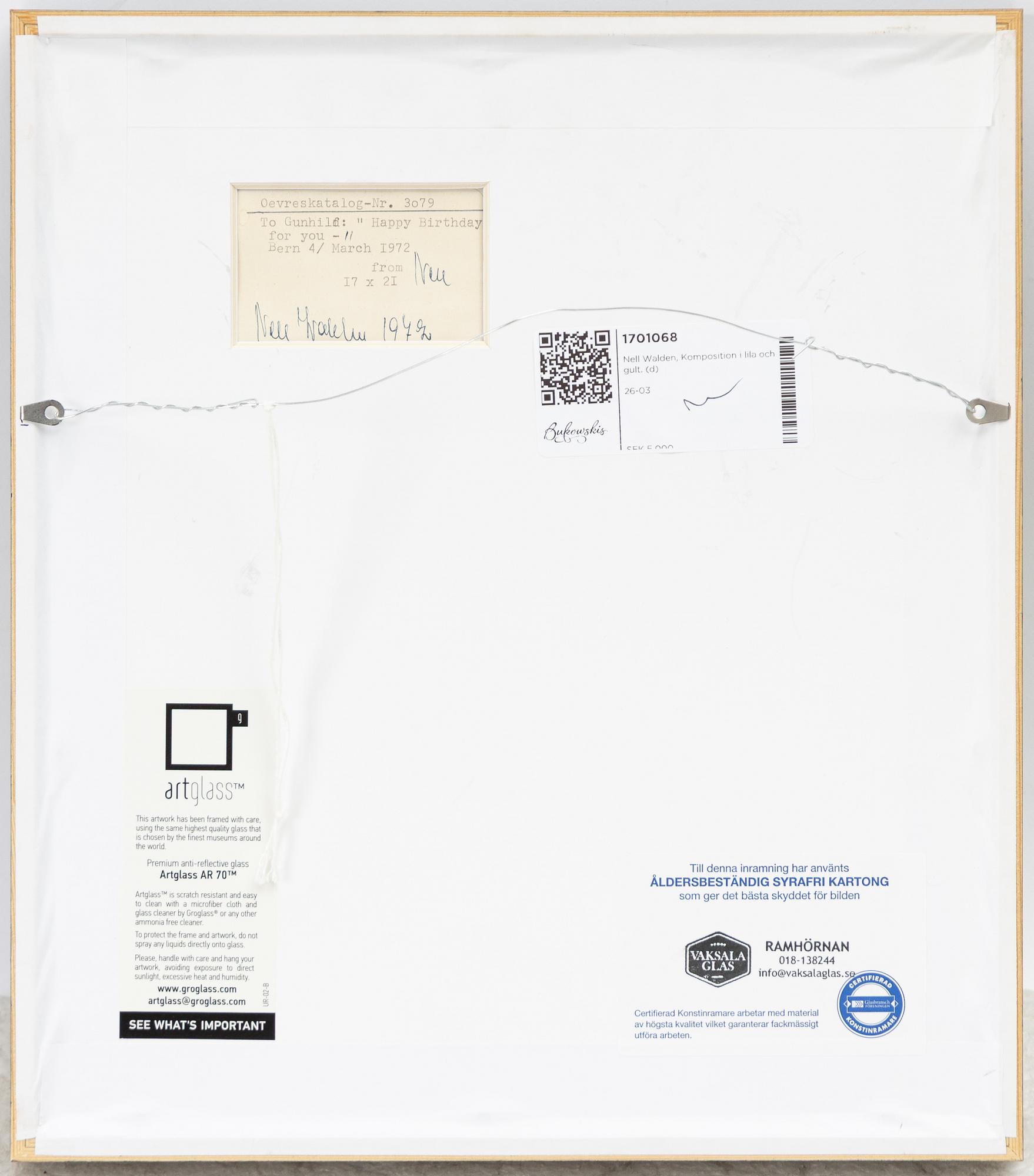 Nell Walden, Komposition i lila och gult.