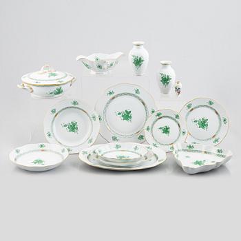 A 48-piece "Green Apponyi" dinner service, Herend, Hungary.