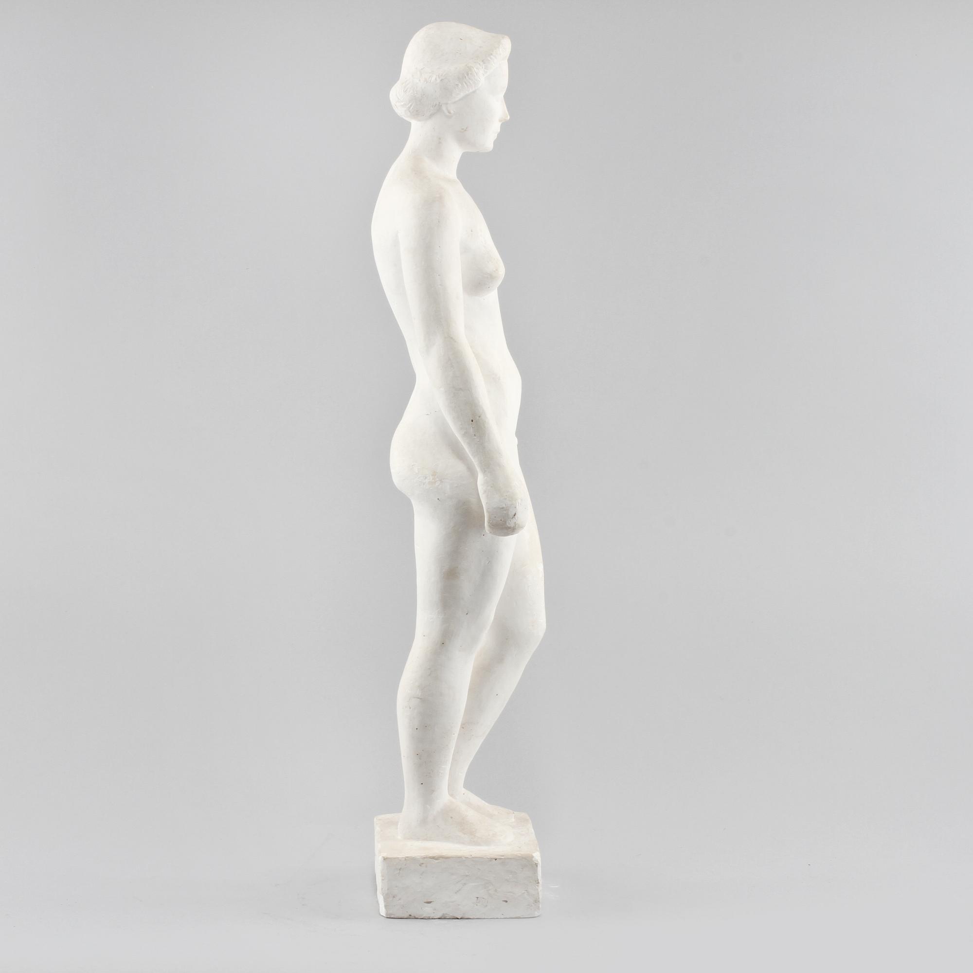 SKULPTUR, gips, monogramsignerad H.E, omkring 1900-talets mitt.