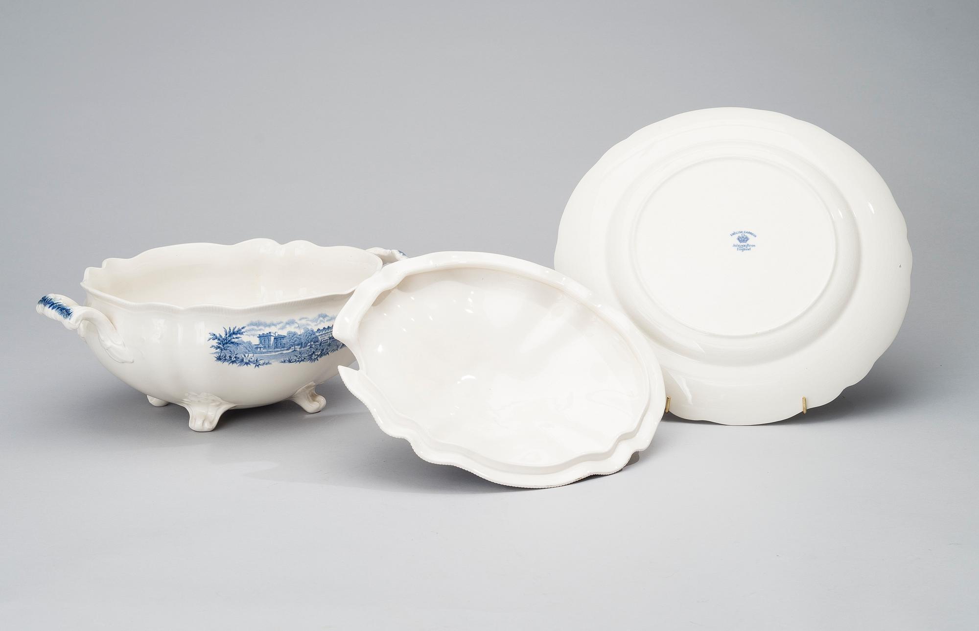 MATSERVIS, 74 delar, porslin, "English Gardens", Johnson Brothers, England 1900-första hälft.