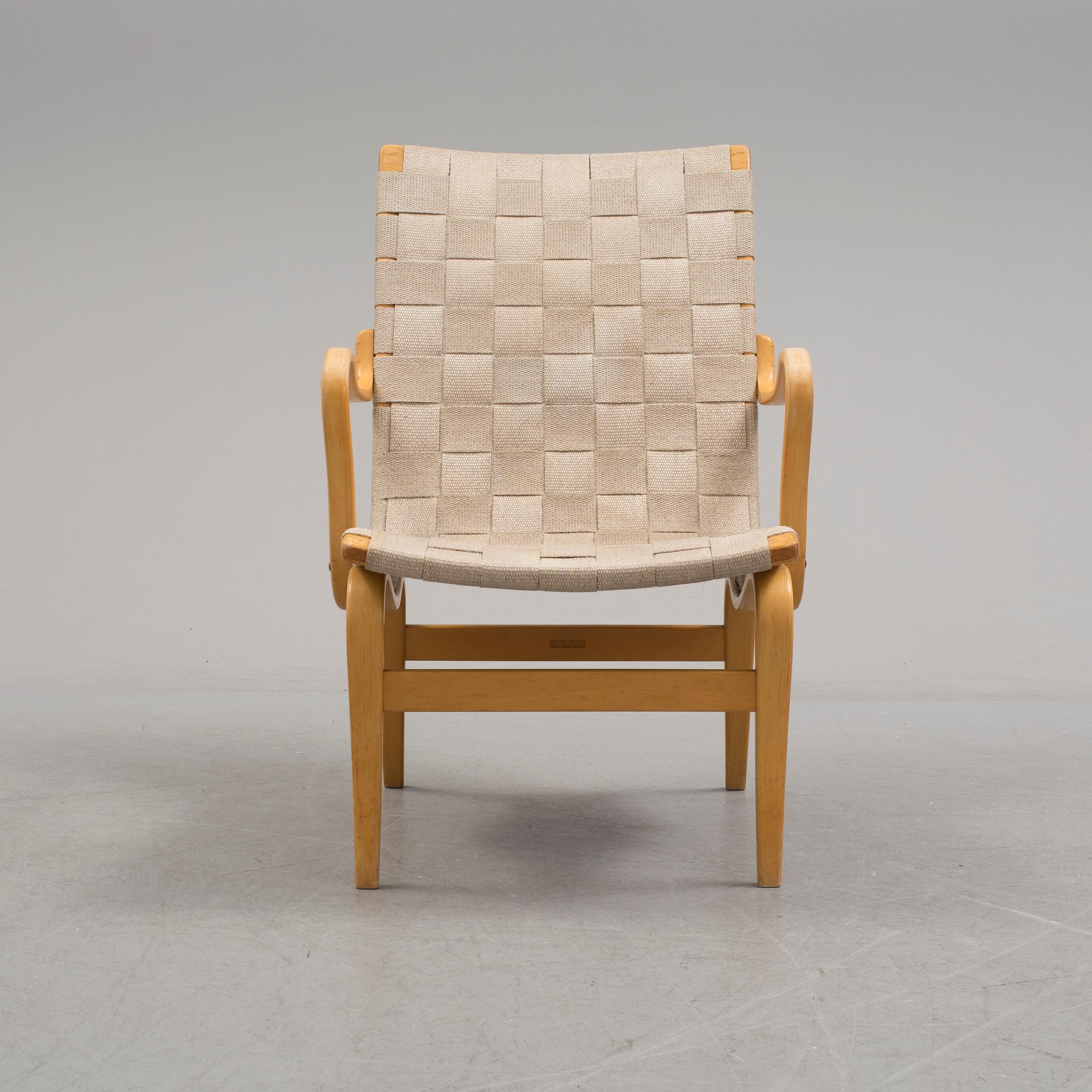 A ' Eva' easy chair by Bruno Mathsson for Firma Karl Mathsson.