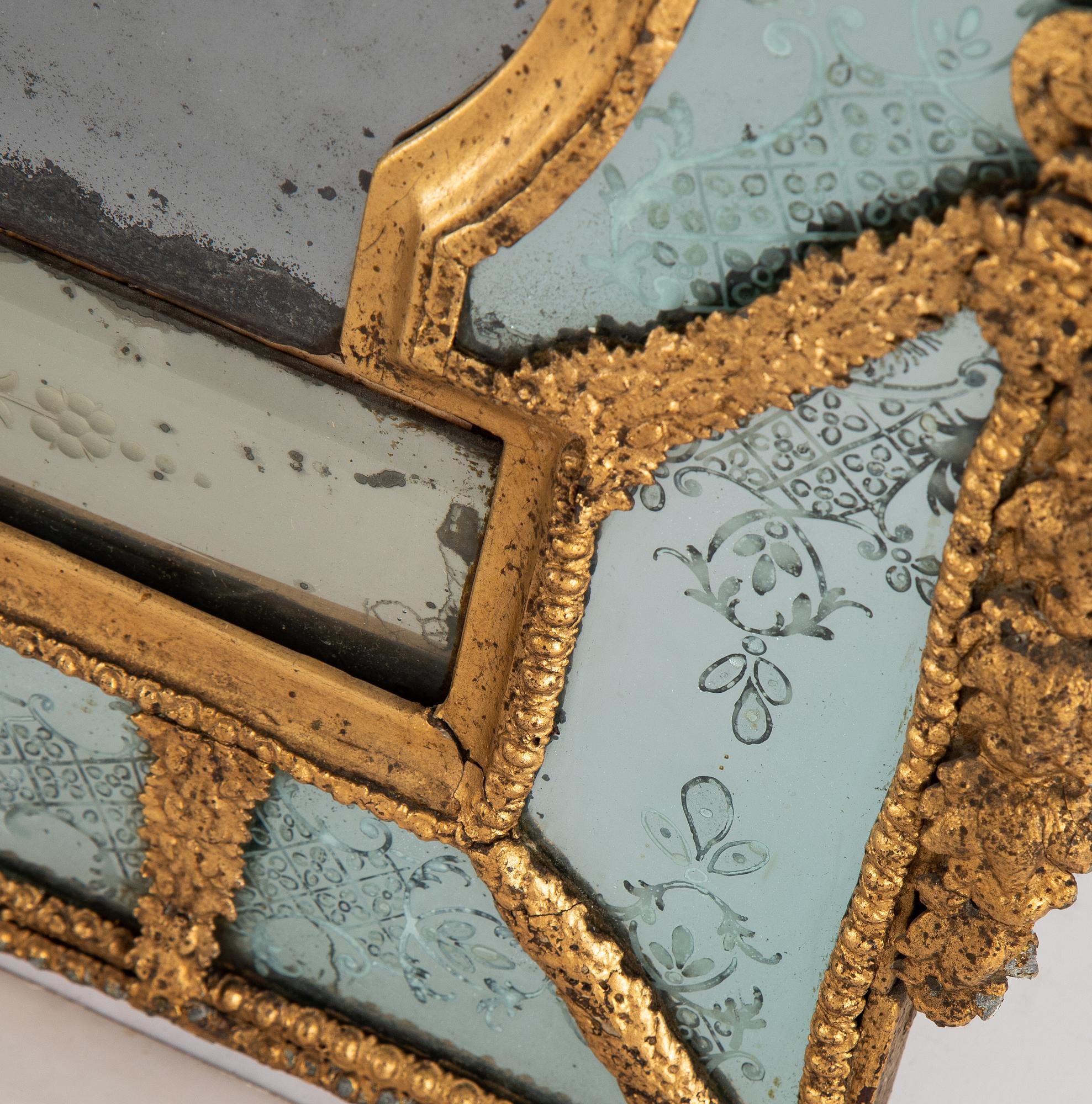 A late Baroque mirror overpiece from the workshop of Burchardt Precht (Master 1674-1738), early 18th century.