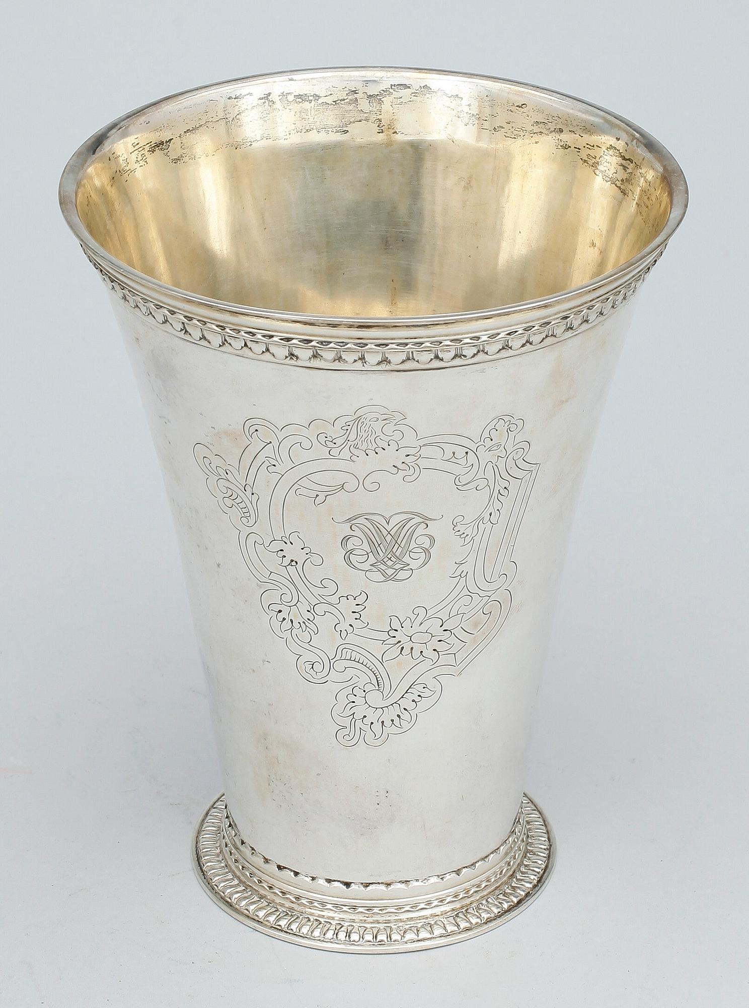 BÄGARE, silver, K. Anderson, Stockholm 1931. Vikt ca 466 gram.