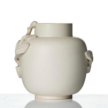 Wilhelm Kåge, a "Carrara" ceramic vase and bowl, Gustavsberg 1930s-40s.