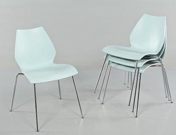 STOLAR, 4 st, "Maui", Vico Magistretti, Kartell, Italien, 1900-talets fjärde kvartal.