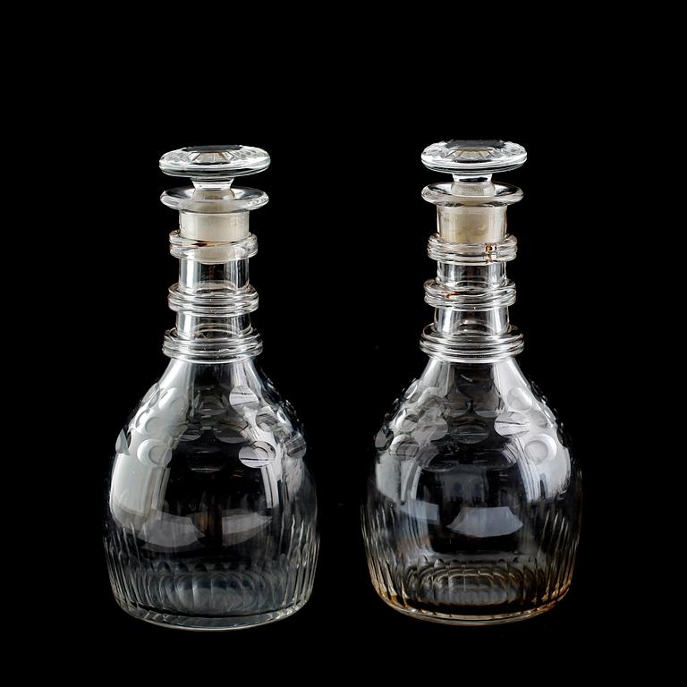 KARAFFER, 1 par, glas, 1800-/1900-tal.