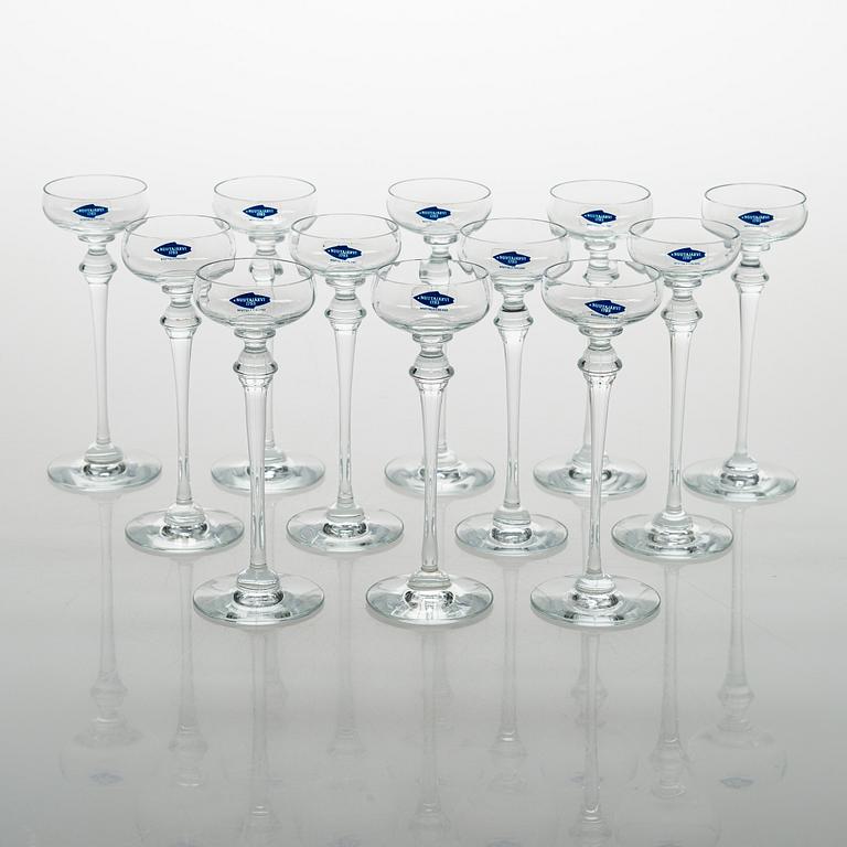 Likörglas, 12 st, Nuutajärvi, Notsjö 1900-talets slut.