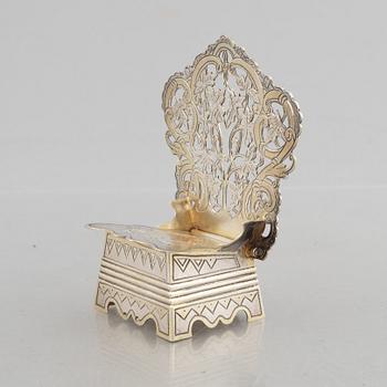 Saltstol, silver, kontrollmästarstämplar Ivan Lebedkin, Moskva, Ryssland 1898-1914.