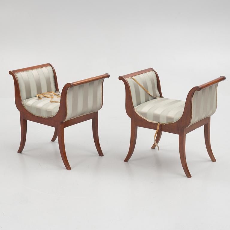 A pair of Empire stools, first half of the 19th Century.