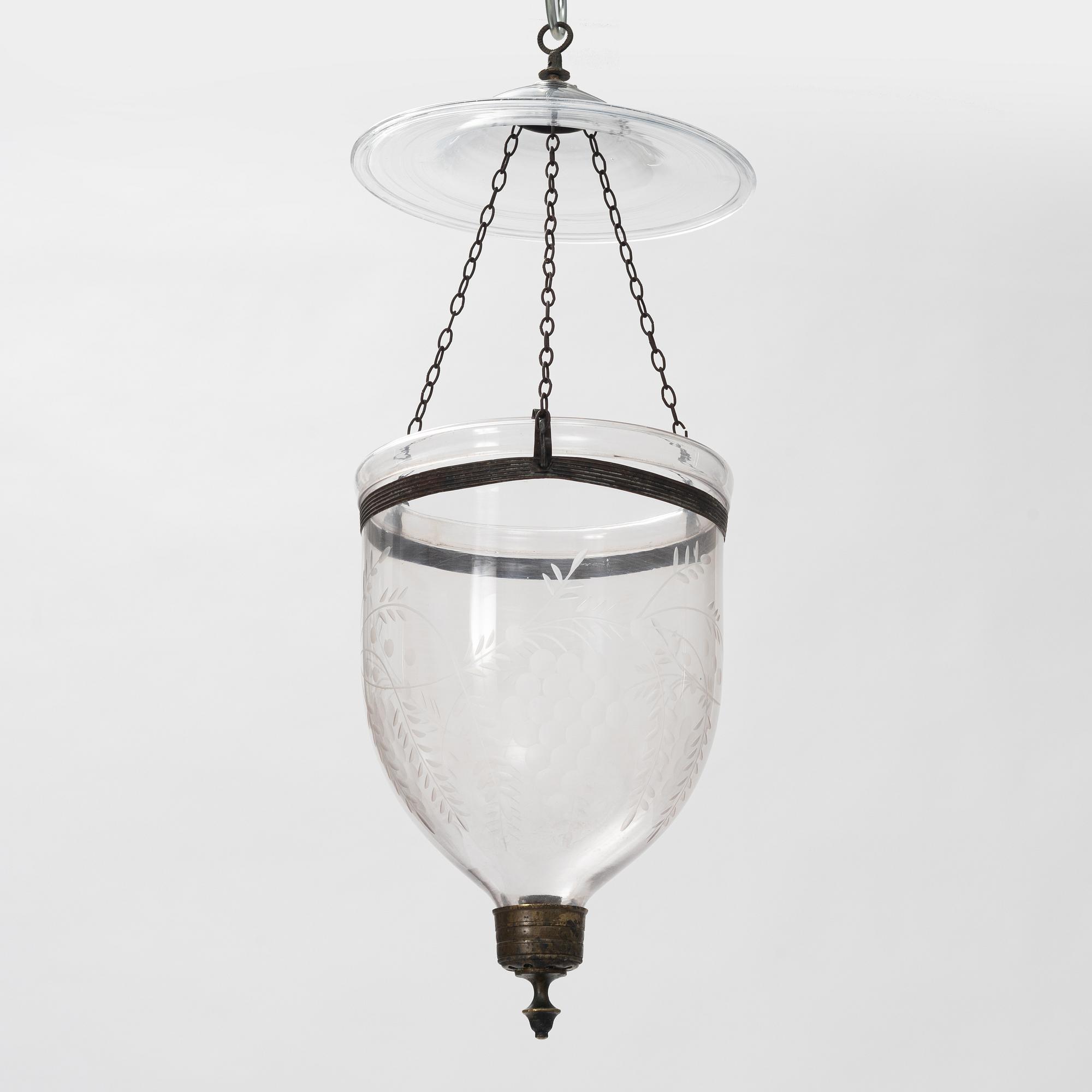 A glass ceiling lantern, around the year 1900.