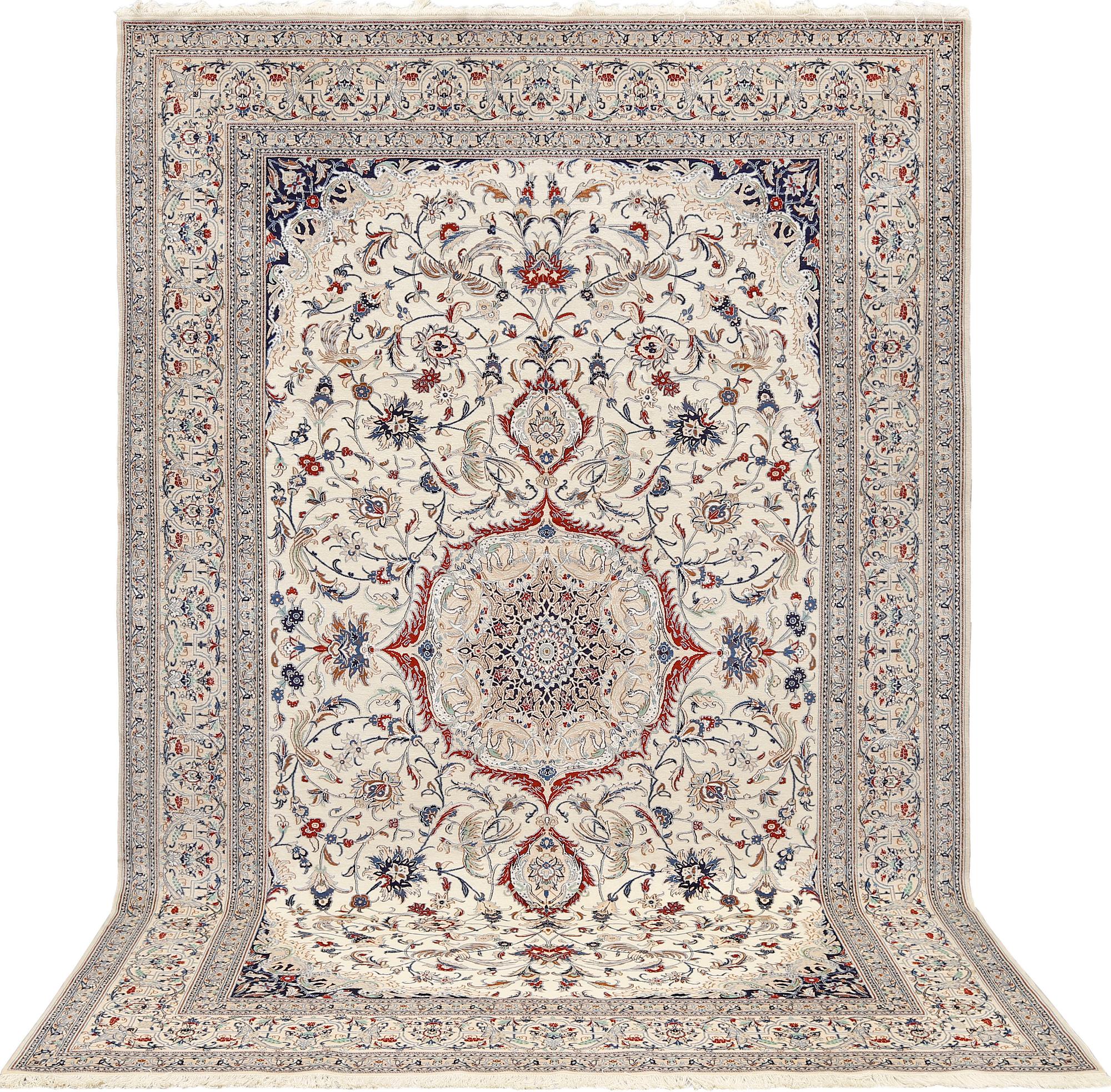 Matta, Nain, figural, Part Silk, S.K 6LAA, ca 304 x 205 cm.