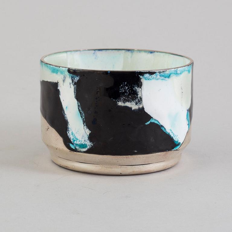 A sterling silver and enamel bowl by Anton Michelsen, Copenhagen, 1990s.
