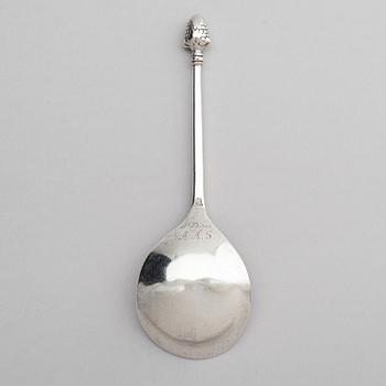 An 17/18th century late Baroque silver spoon, unclear mark, Scandinavia.