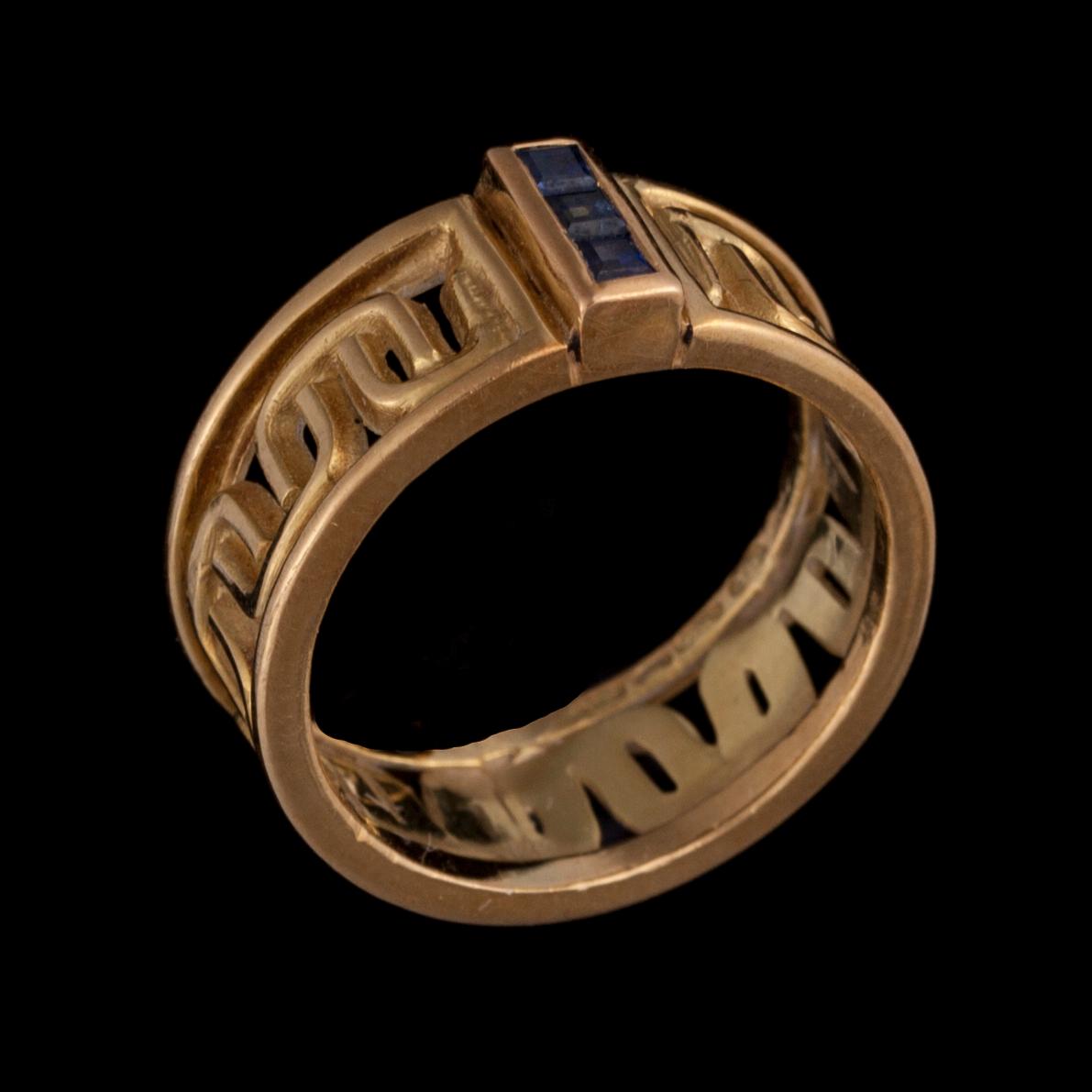 RING, 18K guld, safirer. T.Tillander 1996. Vikt ca 5,9 g.