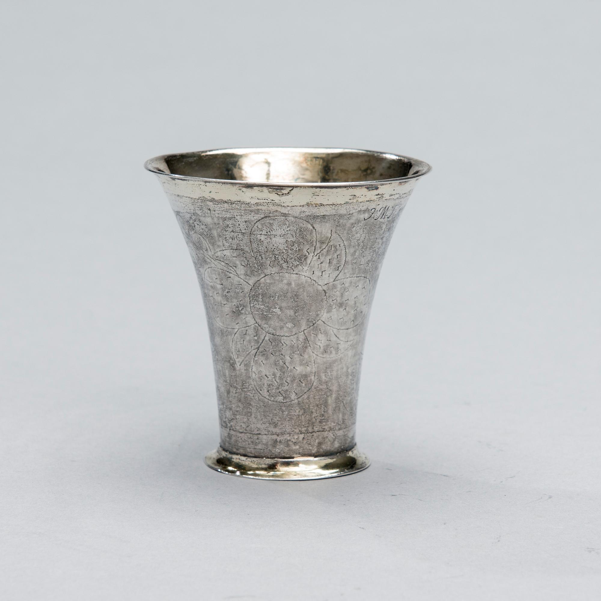BÄGARE, silver, ATQ Anders Törnqvist d.ä, Åbo ca 1790. Vikt 48,5 g.