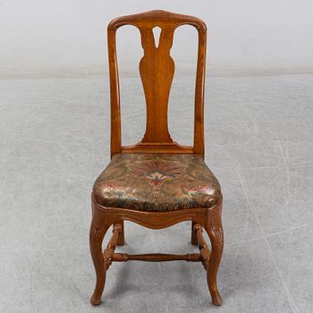 A set of six rococo style chairs, early 20th century.