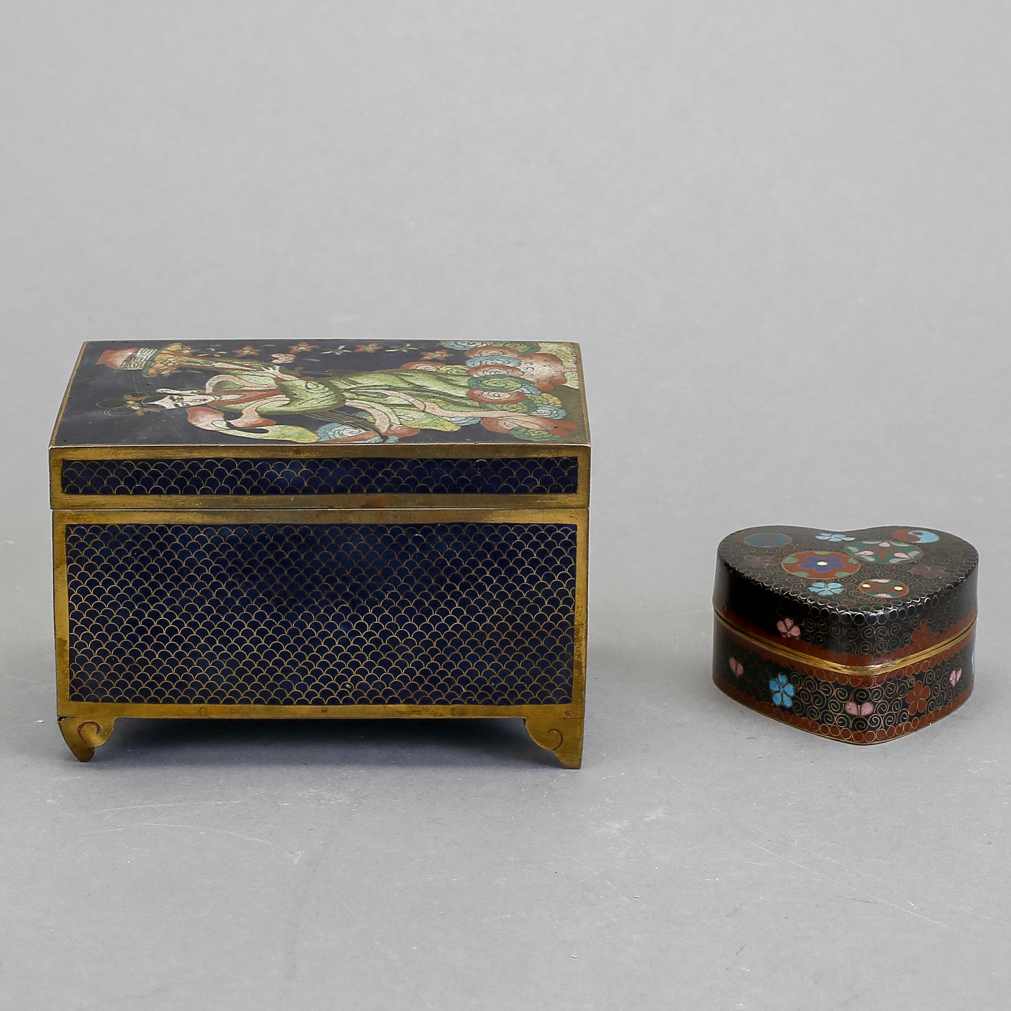 SKRIN samt ASK, cloisonné, Japan, tidigt 1900-tal.