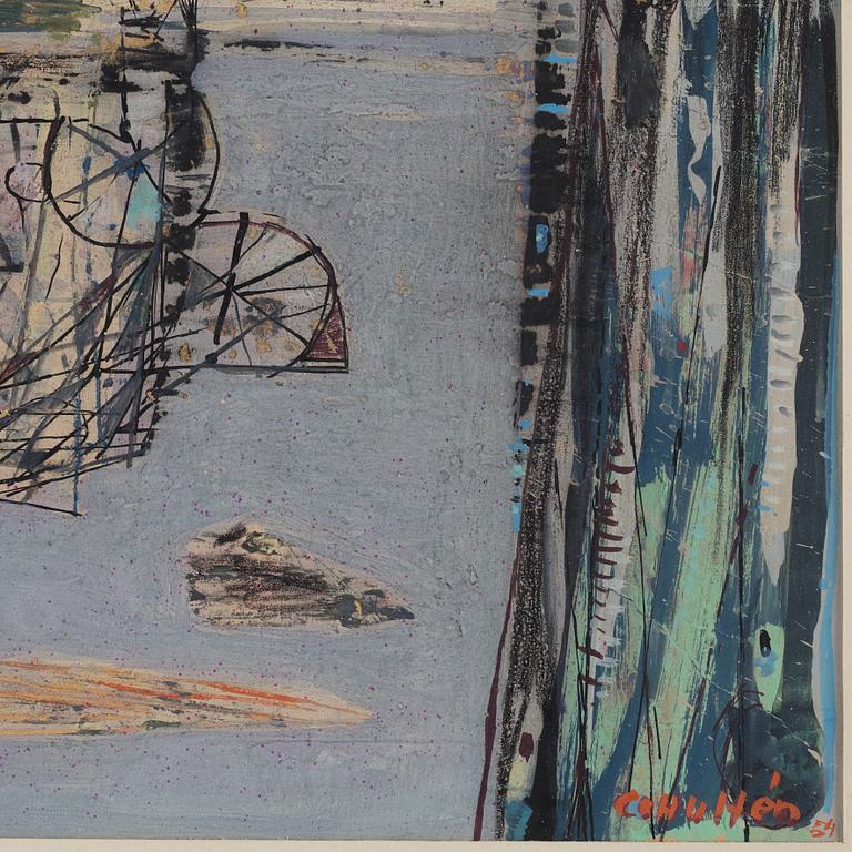 CO Hultén, gouache och tusch på papper, signerad och daterad -54.