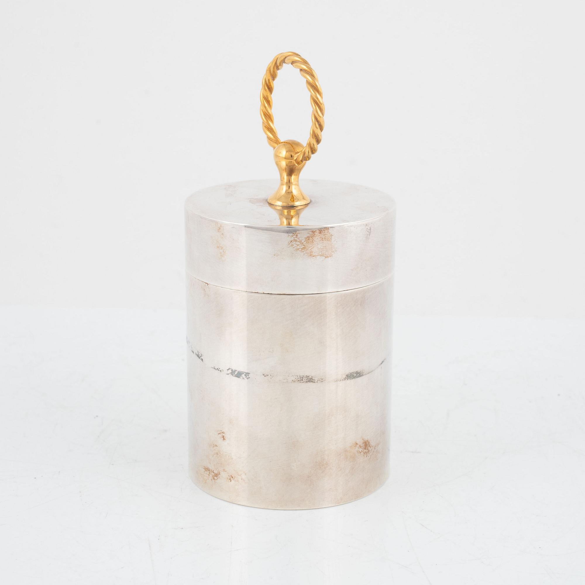 Hermès, cigarette case, new silver. 1980s.