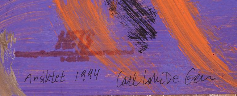 ERNST BILLGREN OCH CARL JOHAN DE GEER (HETS), akryl på pannå, signerad och stämplad.