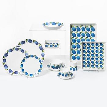 Stig Lindberg, kaffeservis, 31 delar, flintgods, "Prunus", Gustavsberg.