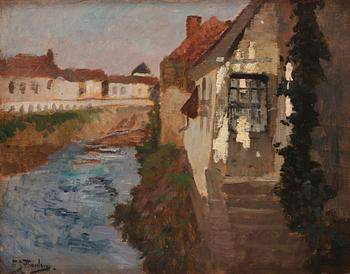 879. Frits Thaulow, House by the water.