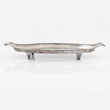 Bricka, silver, oidentifierade stämplar, 18-1900-tal.