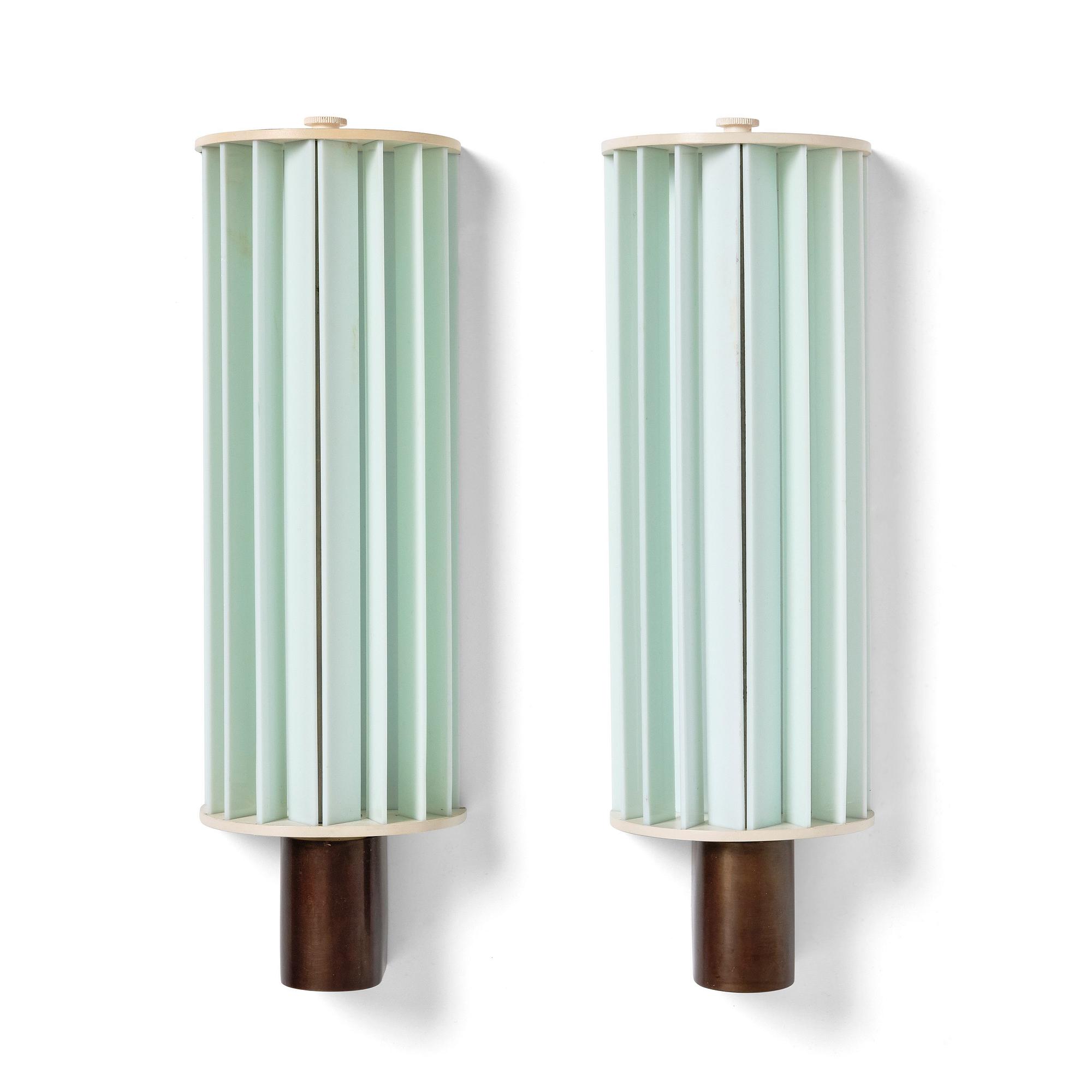 Poul Henningsen, a pair of 'Elongated (Langlyslampen)' wall lights, Louis Poulsen, Denmark post 1934.