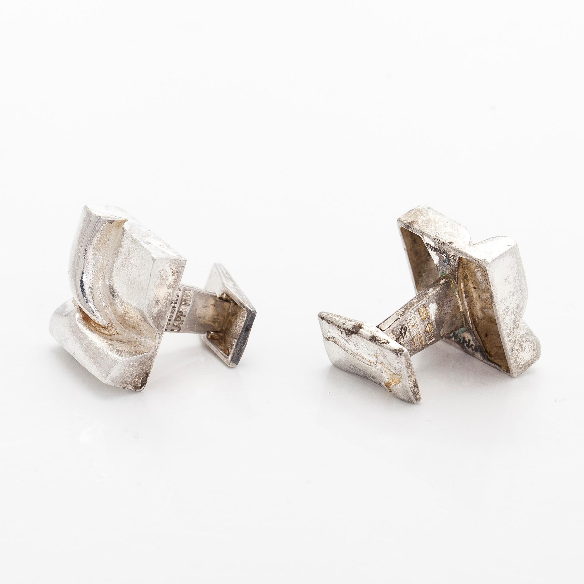 Björn Weckström, cufflinks, "Scenery on Luna", silver, Lapponia 1983.