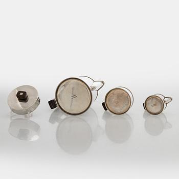 Bertel Gardberg, Coffee set, 3 pieces, 916 silver and rosewood, Toivo V. Toukonen, Helsinki, 1956.