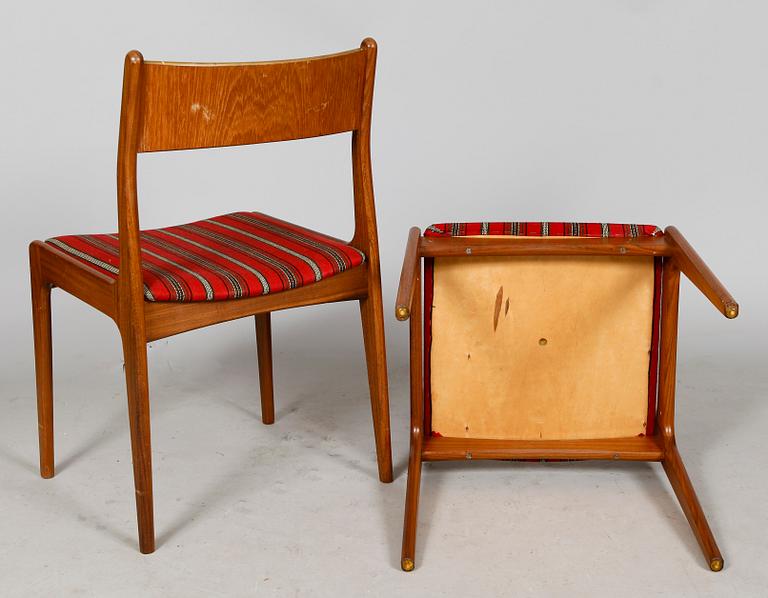 STOLAR, 6 st, Westergaards Möbelfabrik Silkeborg, Danmark, 1960-tal.