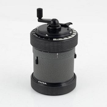 A mechanical calculator, Curta type II, Contina Ltd, after 1954.