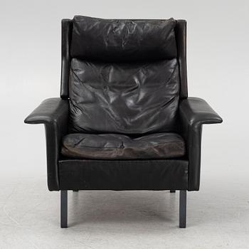 Arne Vodder, a leather armchair, Frits Hanzen, Denmark, 1966.