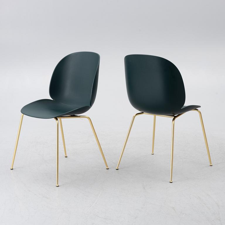 GamFratesi, stolar, 4 st "Beetle Dining Chair", Gubi, Italien, 2010/20-tal.