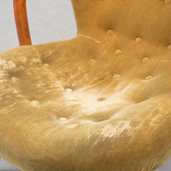 PHILIP ARCTANDER, tillskriven. Fåtölj, "Clam Chair" / "Muslinge", 1940/50-tal.