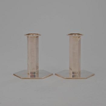WIWEN NILSSON, ljusstakar, ett par, Lund 1962,  sterling.