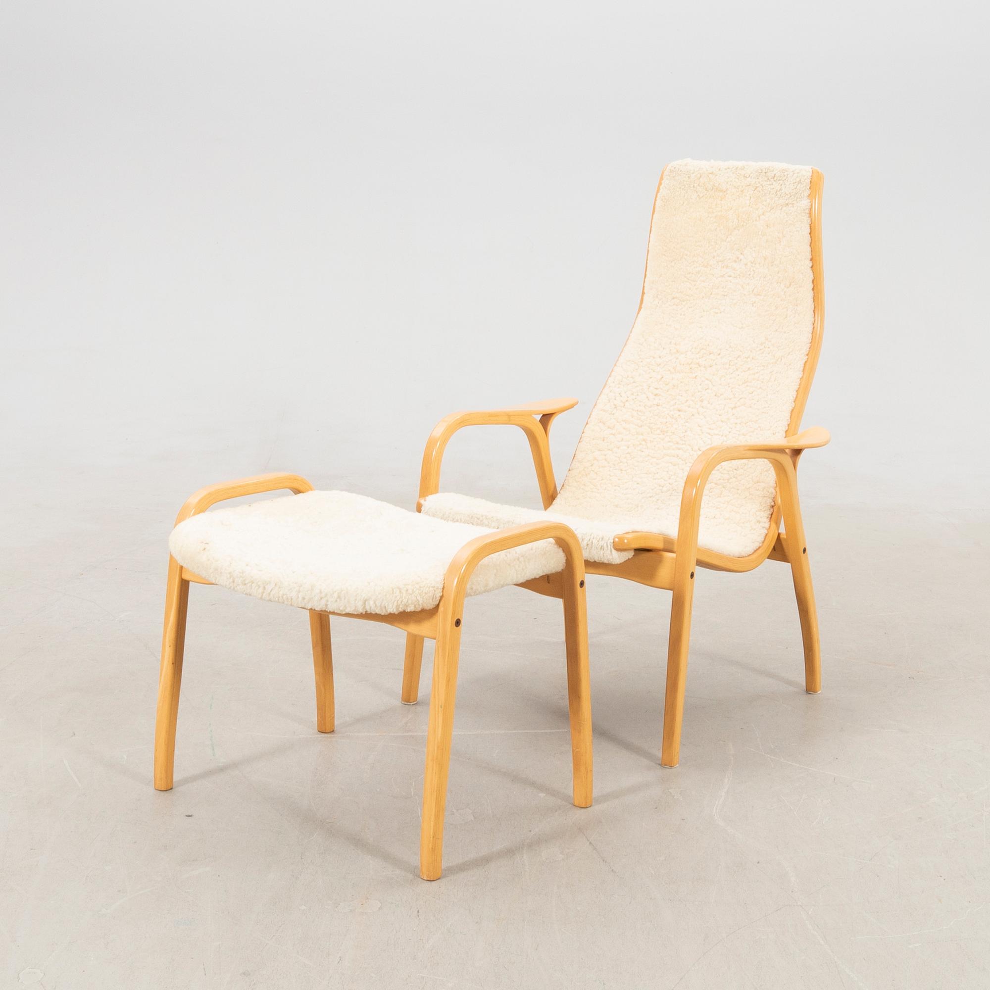 Yngve Ekström, armchair with footstool "Lamino" for Swedese, late 20th century.