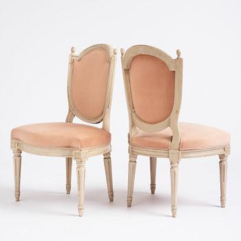 A set of six Gustavian chairs by E. Öhrmark (master 1777-1813).