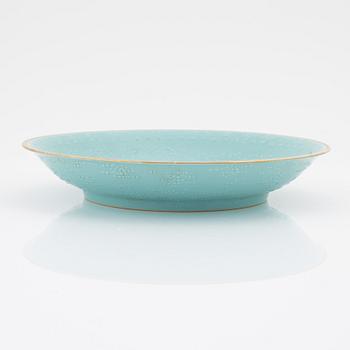 A Chinese turquoise dish, 20th century.