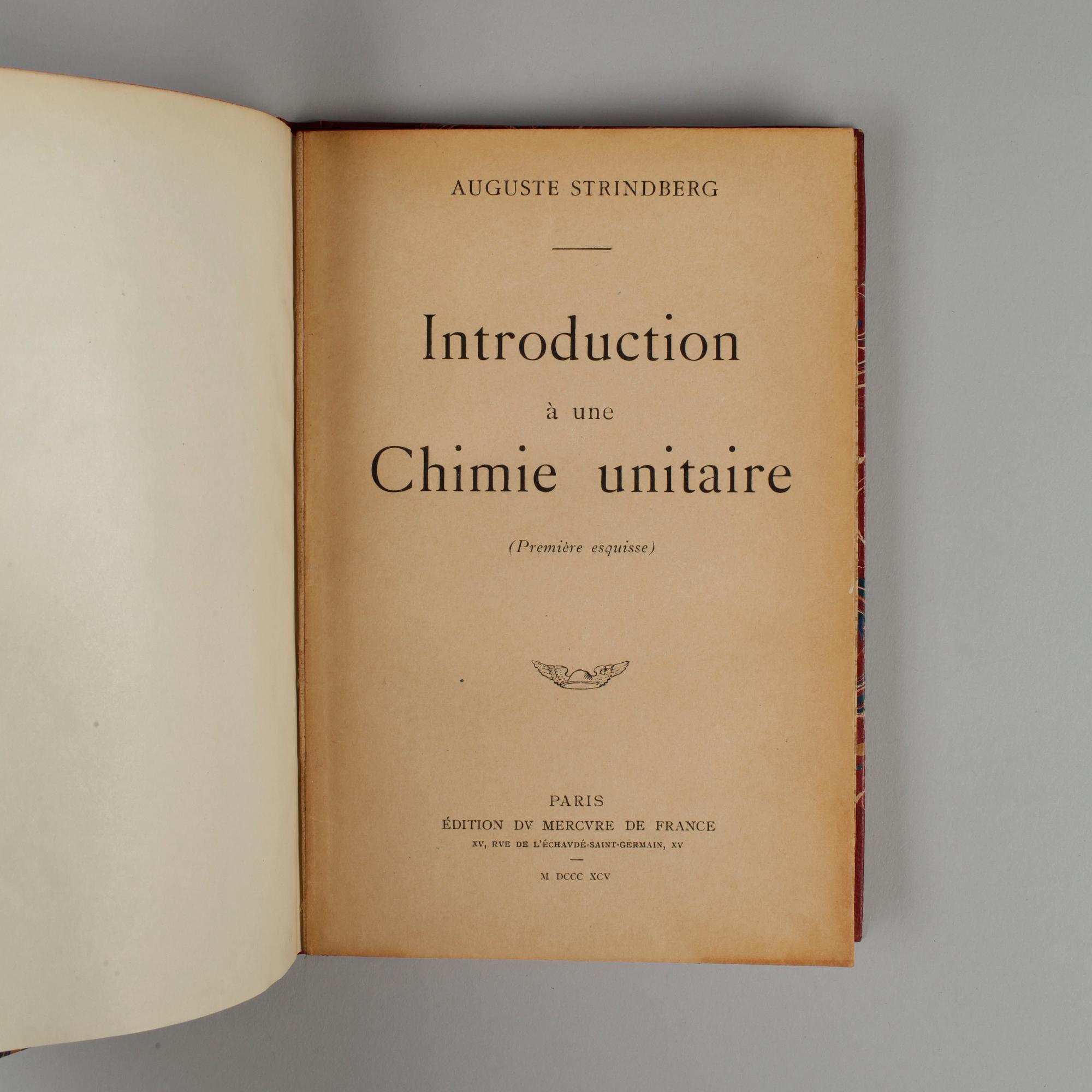 BÖCKER, 2 vol, bla "Bréviaire Alchimique" av August Strindberg, Paris 1912.