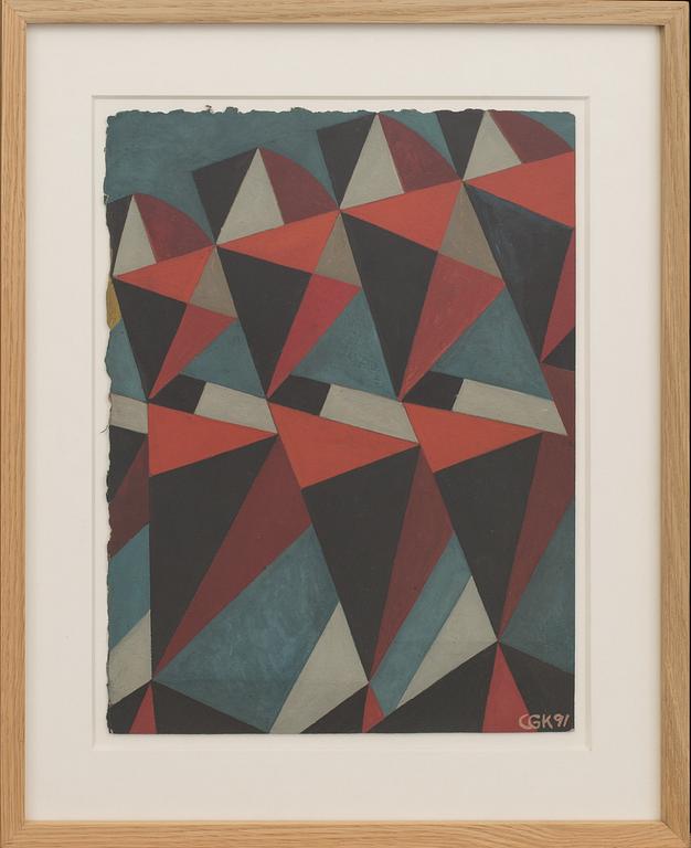 C GÖRAN KARLSSON, gouache, signed and dated -91.