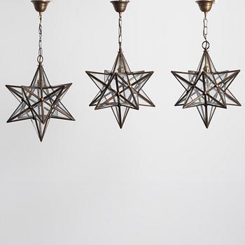 Three pendant lamps, 20th century.
