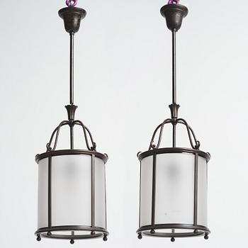 Harald Notini, a pair of ceiling lamps model "6051", Arvid Böhlmarks Lampfabrik, Stockholm, 1920s-30s.