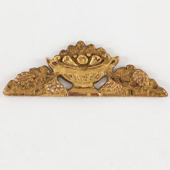 A mid 19th century empire gilt wood wall sconce for two candles.