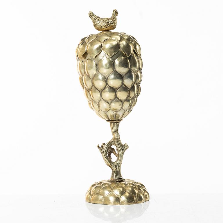 A silver gilt grape cup, historicism, 19th Century.